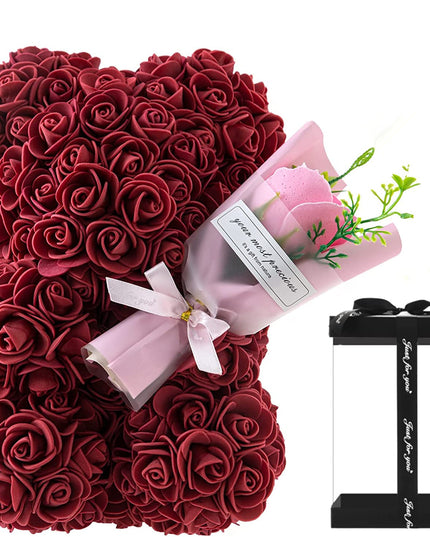 Rose Bär konserviert frische Blume Valentinstag Geburtstagsgeschenk - ellashop.store