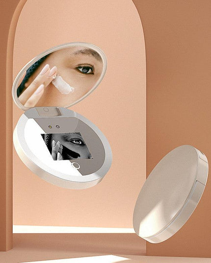 Intelligent Sunscreen UV Makeup Mirror Handheld LED Beauty Makeup Mirror - ellashop.store