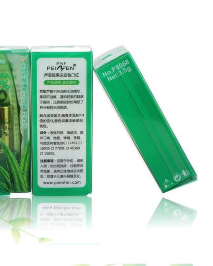 Aloe Vera Gel Farbwechsel Lippenstift Glanz Feuchtigkeitscreme Anti-Trocknung Entsalzung Feinkörniger Lippenbalsam Pflege - ellashop.store