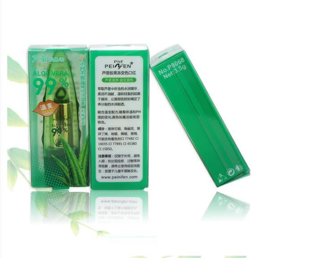 Aloe Vera Gel Farbwechsel Lippenstift Glanz Feuchtigkeitscreme Anti-Trocknung Entsalzung Feinkörniger Lippenbalsam Pflege - ellashop.store
