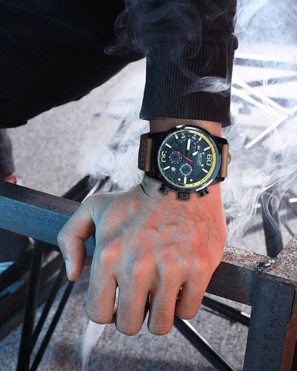 Multifunktionale Sport-Militäruhr, Chronograph, Kalender, Quarzuhr - ellashop.store