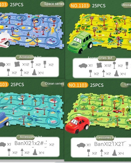 Kinder Puzzle Elektrische Eisenbahn Speeder DIY Montage Elektrische Auto Automatische Schiene Stadt Szene Bau Bildung Spielzeug Geschenk - ellashop.store