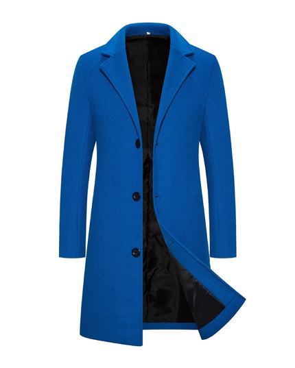 Men's Woolen Coat Slim-fit Mid-length Trench Coat - ellashop.store