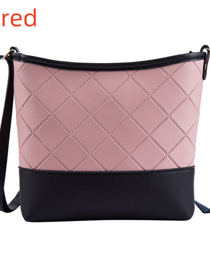 Damen Schulter Messenger Bag mit geprägtem Rautenmuster im Retro-Look - ellashop.store