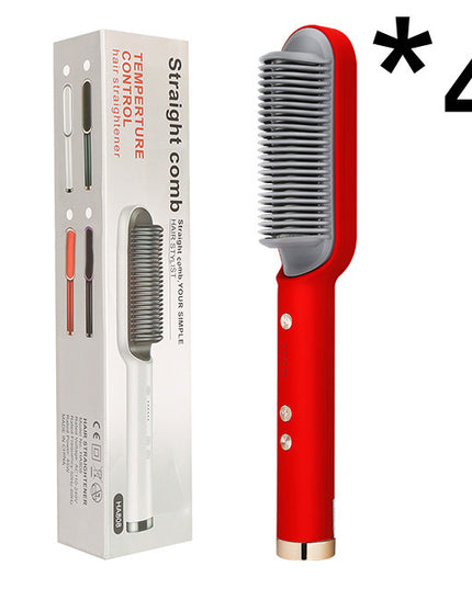 Neu 2 In 1 Haarglätter Heißer Kamm Negative Ionen Curling Tong Dual-zweck Elektrische Haar - ellashop.store