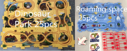 Kinder Puzzle Elektrische Eisenbahn Speeder DIY Montage Elektrische Auto Automatische Schiene Stadt Szene Bau Bildung Spielzeug Geschenk - ellashop.store