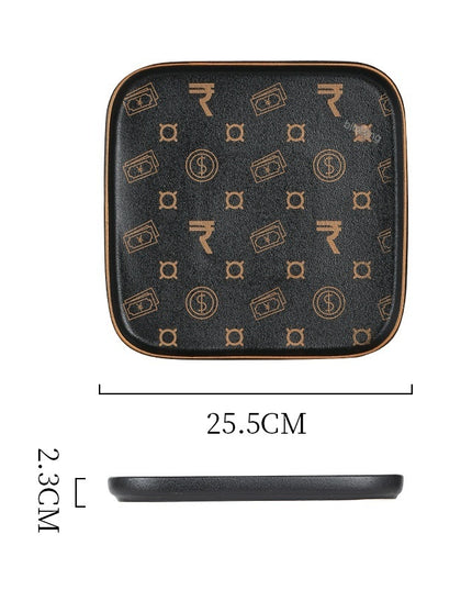 Kreativer, matter Steakteller in Schwarz - ellashop.store