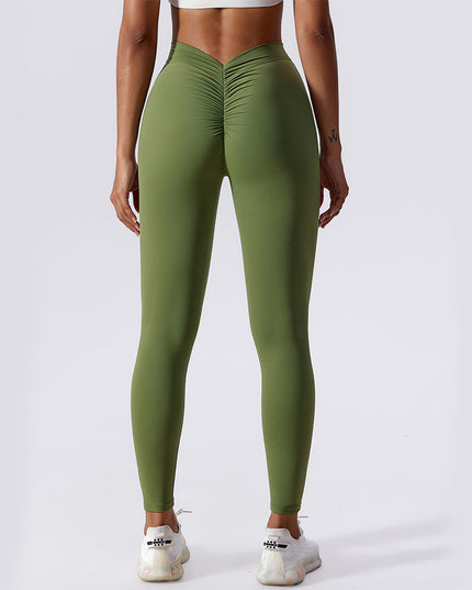Schlanke Yoga-Fitnesshose, atmungsaktive, schnell trocknende Leggings, pfirsichfarbene Hüfthebehose für Damenbekleidung - ellashop.store