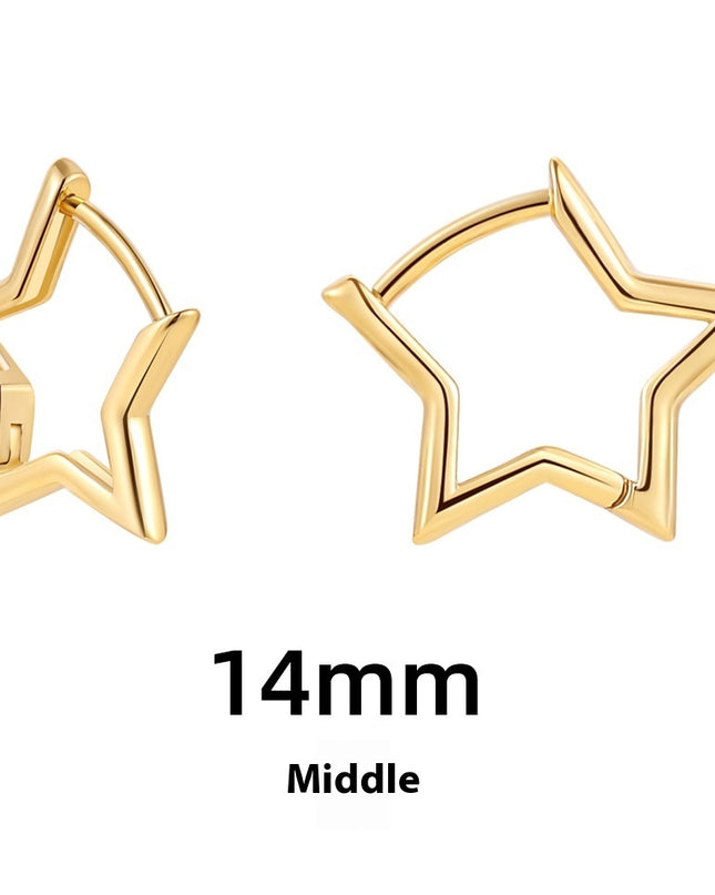 Women's Simple Hollow Five-pointed Star Heart Earrings - ellashop.store