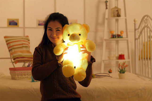 Kreatives Leuchten LED Teddybär Kuscheltiere Plüschtier Buntes leuchtendes Weihnachtsgeschenk für Kinder Kissen - ellashop.store