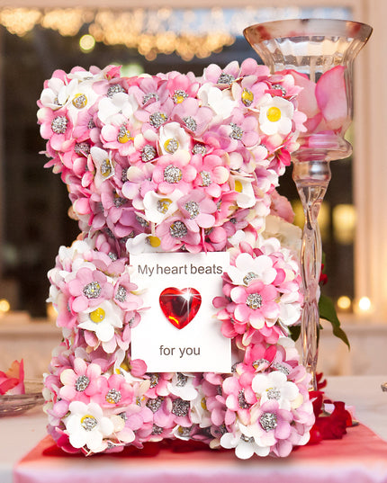 Künstlicher Rosenbär zum Valentinstag, handgemachtes Geschenk - ellashop.store