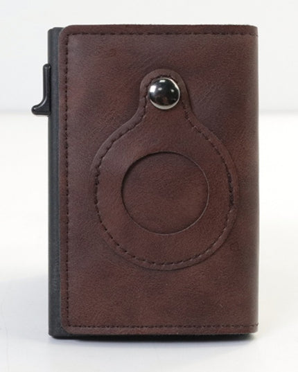 AirTag Wallet Anti Theft Bullet Card Bag Multi-functional Rfid Card Holder Men's Leather Slim Wallets For Airtag Air Tag - ellashop.store