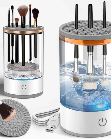 Make-up-Pinsel-Reiniger, automatischer rotierender Make-up-Pinsel-Reiniger, tragbarer elektrischer Kosmetik-Make-up-Pinsel-Rotationswaschmaschine - ellashop.store