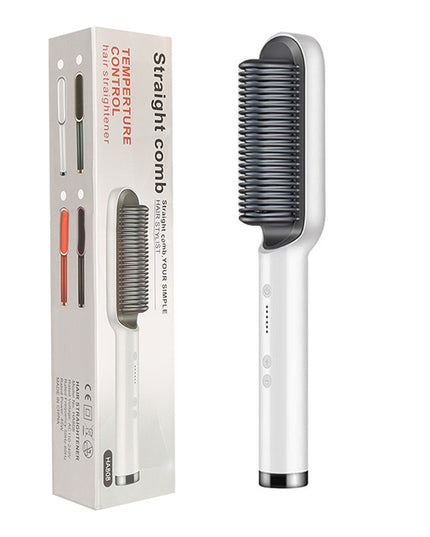 Neu 2 In 1 Haarglätter Heißer Kamm Negative Ionen Curling Tong Dual-zweck Elektrische Haar - ellashop.store