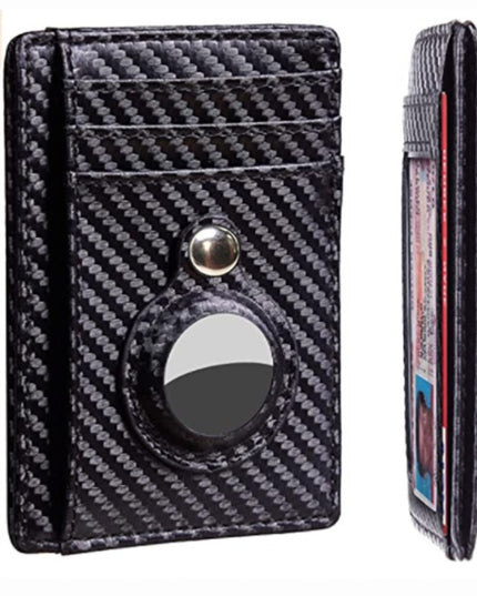 AirTag Wallet Anti Theft Bullet Card Bag Multi-functional Rfid Card Holder Men's Leather Slim Wallets For Airtag Air Tag - ellashop.store