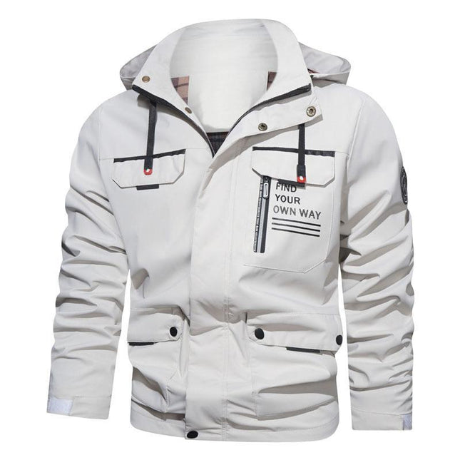 Herren Outdoor Casual Shell Jacke Sport Kapuzen Fleece Jacke Mantel - ellashop.store