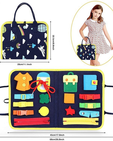 Neues Beschäftigt-Buch, Beschäftigt-Brett für Kinder, Anziehen und Zuknöpfen, Lernen, Baby, frühe Bildung, Vorschule, sensorisches Lernspielzeug - ellashop.store