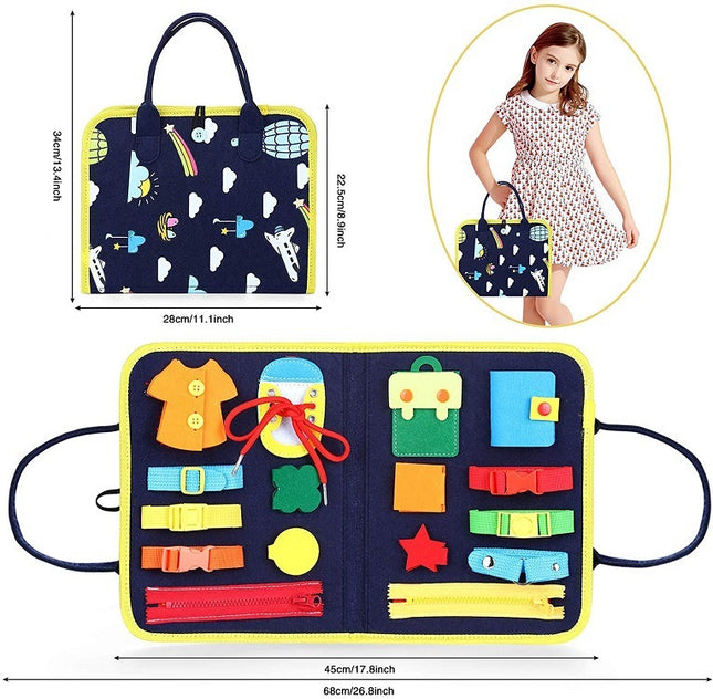 Neues Beschäftigt-Buch, Beschäftigt-Brett für Kinder, Anziehen und Zuknöpfen, Lernen, Baby, frühe Bildung, Vorschule, sensorisches Lernspielzeug - ellashop.store