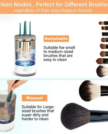 Make-up-Pinsel-Reiniger, automatischer rotierender Make-up-Pinsel-Reiniger, tragbarer elektrischer Kosmetik-Make-up-Pinsel-Rotationswaschmaschine - ellashop.store