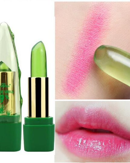 Aloe Vera Gel Farbwechsel Lippenstift Glanz Feuchtigkeitscreme Anti-Trocknung Entsalzung Feinkörniger Lippenbalsam Pflege - ellashop.store