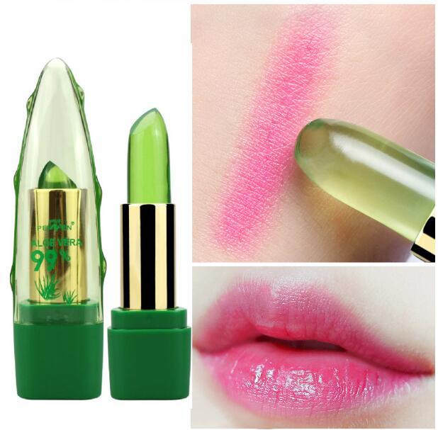 Aloe Vera Gel Farbwechsel Lippenstift Glanz Feuchtigkeitscreme Anti-Trocknung Entsalzung Feinkörniger Lippenbalsam Pflege - ellashop.store