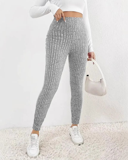 Solid Color High Waist Tight Cold-proof Warm Leggings Women's - ellashop.store