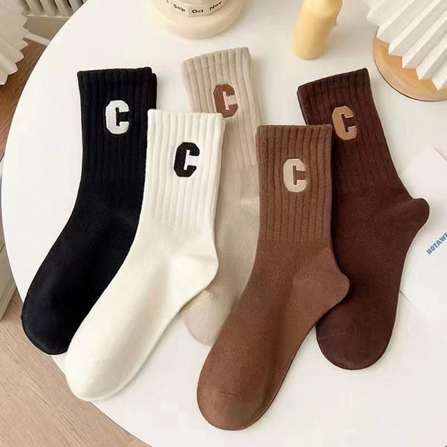 Süße braun gestreifte Paarsocken für Herbst und Winter - ellashop.store