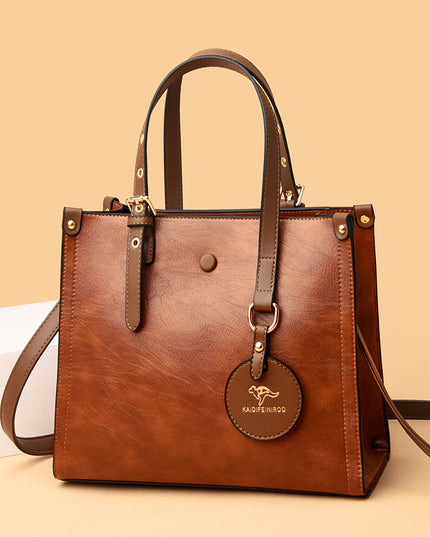 Elegante Pendlertasche aus Rindsleder für Damen aus Ölwachs - ellashop.store