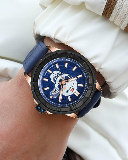 Uhr Sport Wasserdicht Leuchtende Leder Kalender Multifunktionale Quarz - ellashop.store