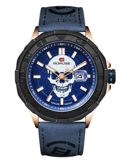 Uhr Sport Wasserdicht Leuchtende Leder Kalender Multifunktionale Quarz - ellashop.store