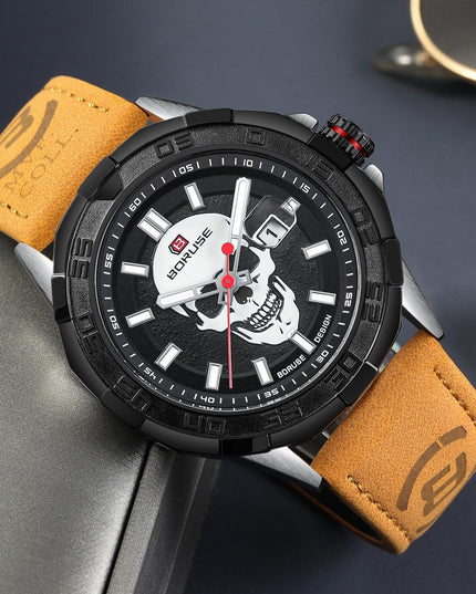 Uhr Sport Wasserdicht Leuchtende Leder Kalender Multifunktionale Quarz - ellashop.store