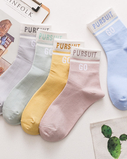 Süße braun gestreifte Paarsocken für Herbst und Winter - ellashop.store