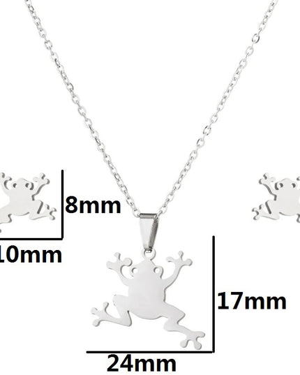 Kreative Mori Cartoon Frosch Ohrringe Halskette Schmuck Anzug - ellashop.store