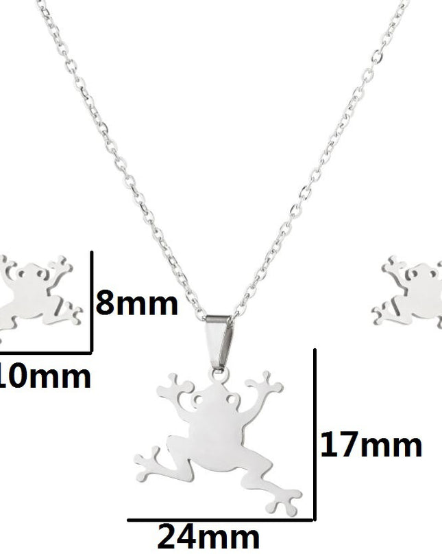 Kreative Mori Cartoon Frosch Ohrringe Halskette Schmuck Anzug - ellashop.store
