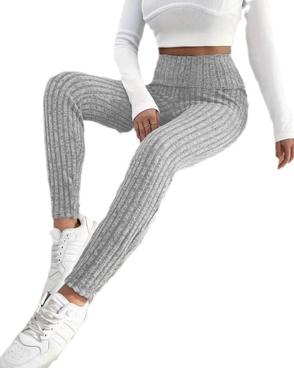 Solid Color High Waist Tight Cold-proof Warm Leggings Women's - ellashop.store