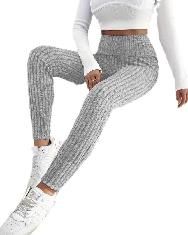 Solid Color High Waist Tight Cold-proof Warm Leggings Women's - ellashop.store