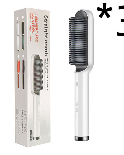 Neu 2 In 1 Haarglätter Heißer Kamm Negative Ionen Curling Tong Dual-zweck Elektrische Haar - ellashop.store