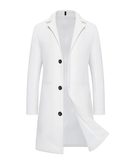 Men's Woolen Coat Slim-fit Mid-length Trench Coat - ellashop.store