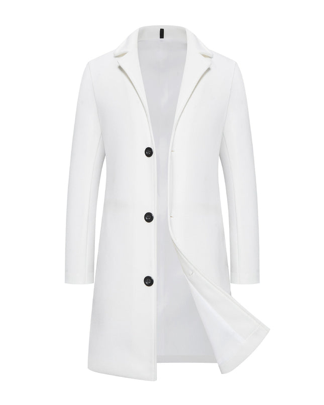 Men's Woolen Coat Slim-fit Mid-length Trench Coat - ellashop.store