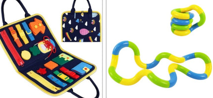 Neues Beschäftigt-Buch, Beschäftigt-Brett für Kinder, Anziehen und Zuknöpfen, Lernen, Baby, frühe Bildung, Vorschule, sensorisches Lernspielzeug - ellashop.store