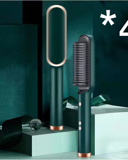 Neu 2 In 1 Haarglätter Heißer Kamm Negative Ionen Curling Tong Dual-zweck Elektrische Haar - ellashop.store