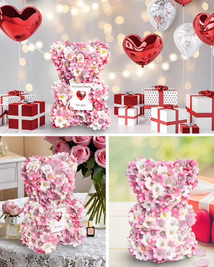 Künstlicher Rosenbär zum Valentinstag, handgemachtes Geschenk - ellashop.store