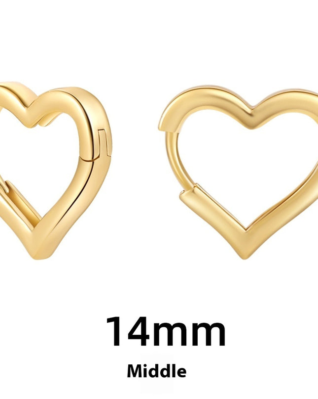 Women's Simple Hollow Five-pointed Star Heart Earrings - ellashop.store
