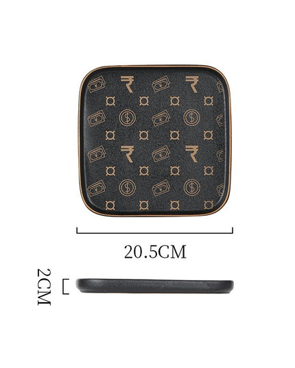 Kreativer, matter Steakteller in Schwarz - ellashop.store