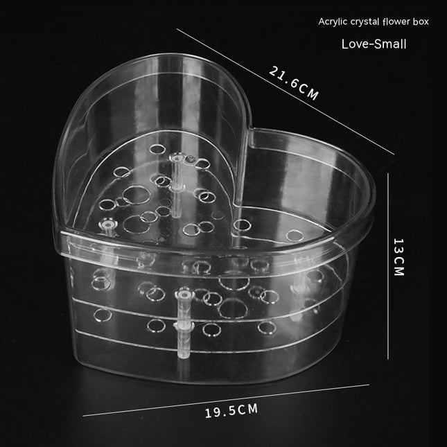 Herzförmige Rosenblumenbox aus Acrylkristall mit 33 Löchern - ellashop.store