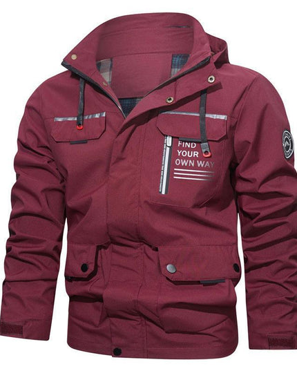 Herren Outdoor Casual Shell Jacke Sport Kapuzen Fleece Jacke Mantel - ellashop.store