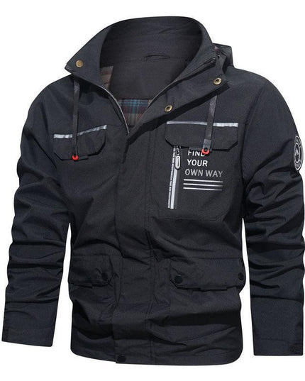 Herren Outdoor Casual Shell Jacke Sport Kapuzen Fleece Jacke Mantel - ellashop.store