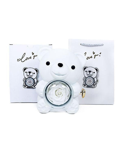 Rotierende Bären-Geschenkbox, Rosen-Schmuckschatulle - ellashop.store