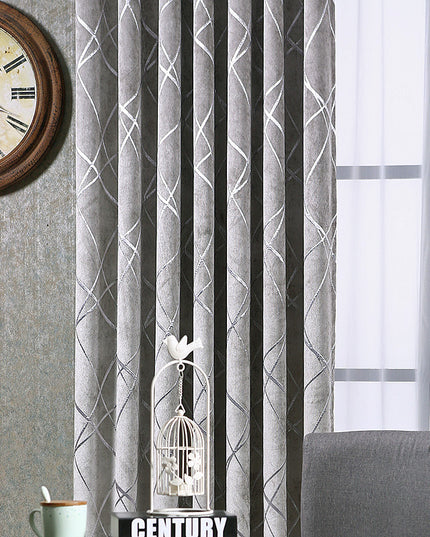 Einfarbige, schlichte, moderne, leichte, luxuriöse Chenille-Verdunkelungsvorhänge für das Wohnzimmer - ellashop.store