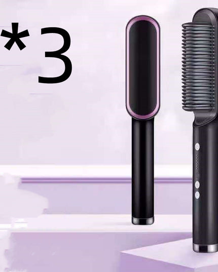 Neu 2 In 1 Haarglätter Heißer Kamm Negative Ionen Curling Tong Dual-zweck Elektrische Haar - ellashop.store